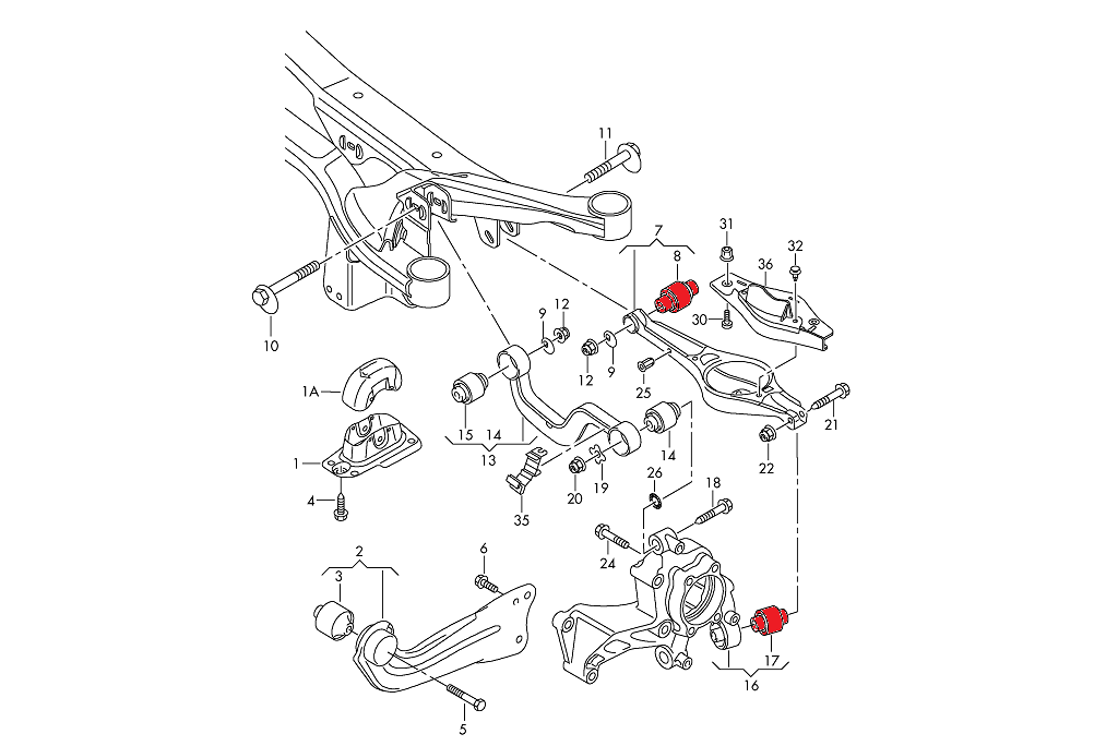 AUDI A3 1.2 1.4 1.6 TSI TFSI 2004-2012 2X Avant Triangles INC Fixations & Articulations