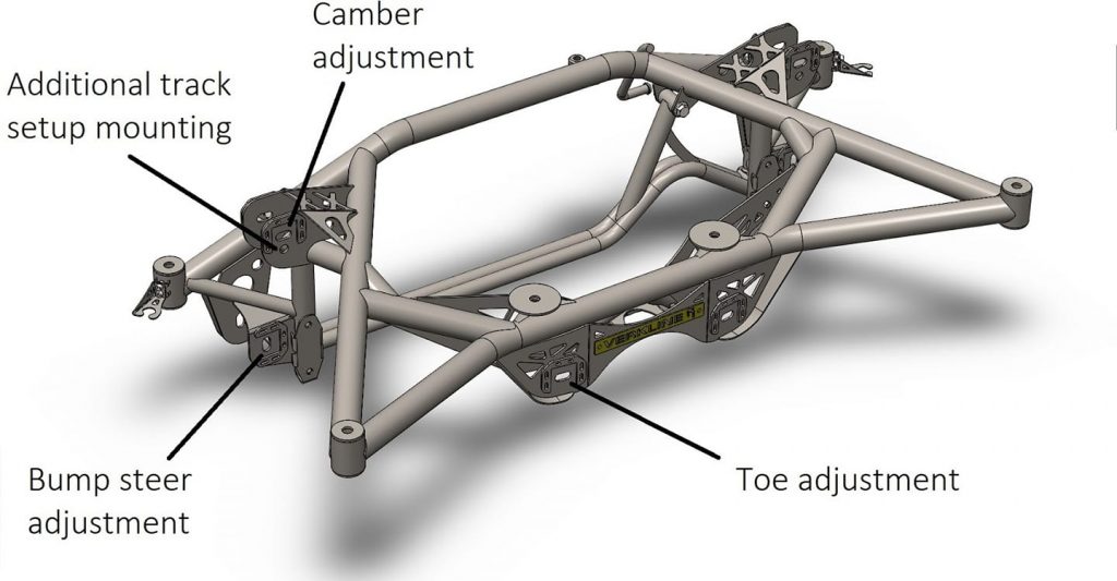 Verkline vag rear lightweight tubular subframe track - was-564