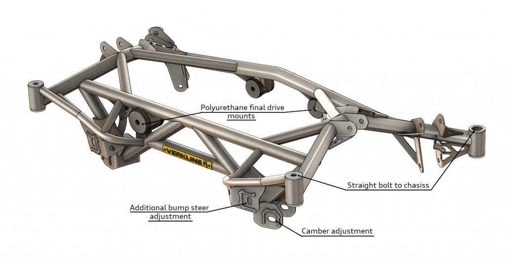 Verkline toyota supra (a90/91) lightweight tubular rear subframe - was-401